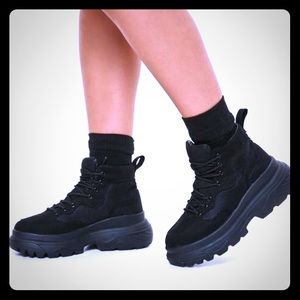 Double sole hiking style sneaker boot